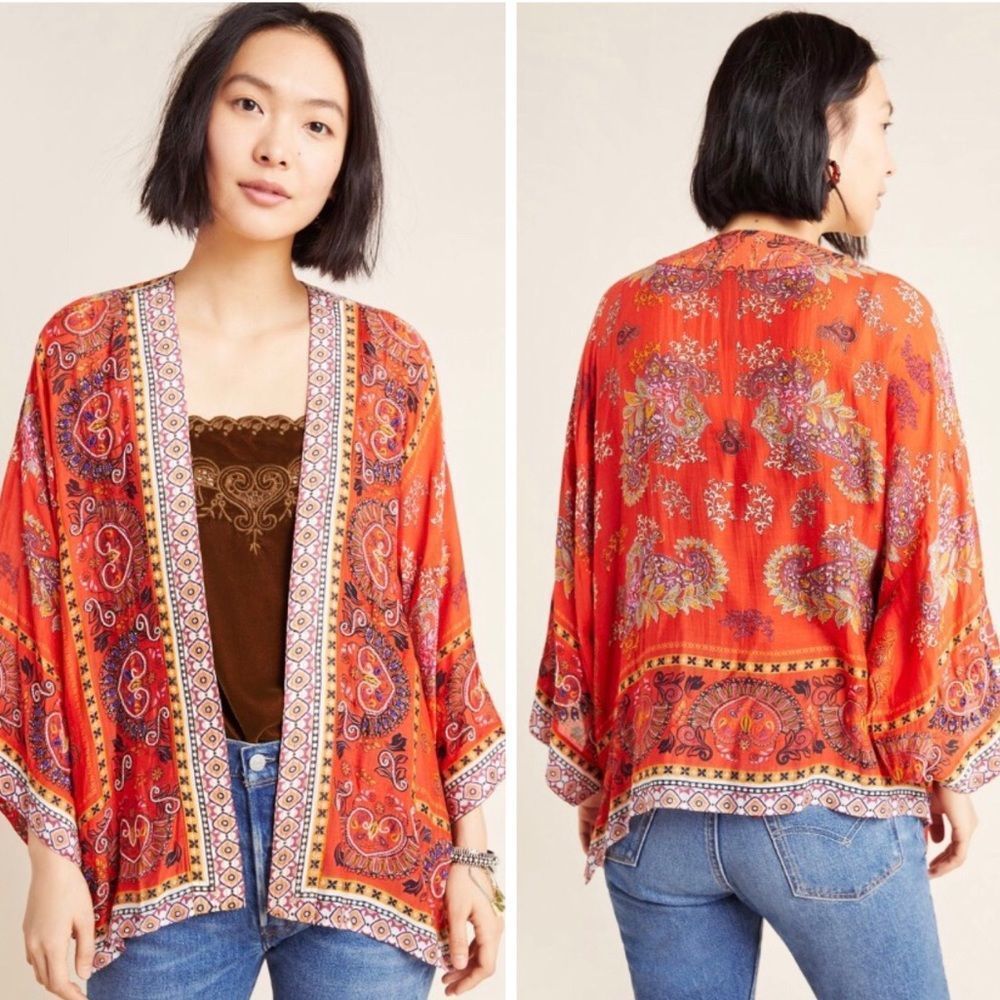 Clair Embroidered Kimono Anthropologie NWT